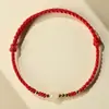 Pulsera de Cuerda Roja de Jade Hetian Marca Fu para Mujer, Pulsera Tejida, Diseño de Nicho Ins, Cuenta de la Fortuna del Año de Nacimiento, Estilo Antiguo, Sencilla