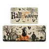 Conjunto de Tapetes para Chão de Cozinha e Casa de Halloween Tira Longa Absorção de Água Absorção de Óleo Tapete para os Pés Decoração de Festival Tapete de Veludo Cristal
