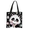 Bolsa de Tutoria para Aluno do Ensino Fundamental Panda Grande Capacidade Poliéster Estampada Bolsa Tote Portátil Bolsa de Aula Bolsa de Ombro Simples e Versátil
