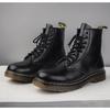 Nuevas Botas Largas de Cuero Suave de Ocho Agujeros para Otoño, Botas Británicas de Caña Alta para Pareja, Botas para Hombre y Mujer, Punta Redonda, Talla Grande, Retro
