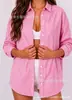 Camisa de Manga Larga Rayada Primera Edición Nueva Amazon Europa América Transfronteriza Comercio Exterior Exportación Botones Largos Unisex Casual de Negocios