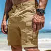 Pantalones cortos casuales de trabajo de venta caliente transfronterizos para hombre en AliExpress y Amazon, pantalones cortos cómodos de cinco puntos, holgados y modernos