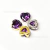 Cristal de zircônia com brilho de coração de 10/12mm diamante cravação à mão diamante em garra DIY decoração de vestido de noiva acessórios para sapatos e bolsas