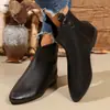 Comercio electrónico transfronterizo, talla grande, nueva colección otoño/invierno 2026, botines planos para mujer, estilo europeo y americano, modernos y casuales, botas de moda de punta fina
