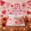 Banner de Cumpleaños de Oso San Valentín Transfronterizo, Banner de Cumpleaños de Chocolate en Forma de Corazón, Decoración para Topper de Pastel