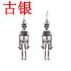 Aretes de Halloween de AliExpress más vendidos Creativos Estilo Punk Vintage Calavera Esqueleto Humano Aretes para Mujer