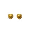 Pendientes de Corazón de Diseño de Nicho de Moda con Textura Dorada Corazón de Melocotón Clavos de Acero de Titanio Nuevo Ins Versátil Nuevo Estilo 2025 1