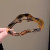 Pinza para el pelo de acrílico de alta gama con estampado de leopardo, grande, simple, hueca, pinza de tiburón para pelo semi-recogido, japonesa y coreana