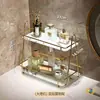 Jinghan Seleção Premium Lavatório de Luxo Leve Rack de Armazenamento de Cosméticos, Organizador de Bancada de Banheiro de Camada Dupla