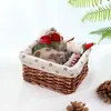 Cesta de almacenamiento de mimbre Yiran organizando suministros del hogar cesta de exhibición de supermercado cesta de almacenamiento de cajón de ratán tejida a mano
