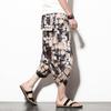 Pantalones casuales cortos de verano para hombre, bombachos de pierna ancha, pantalones de playa con flores, holgados, talla grande, estilo chino, comercio exterior al por mayor