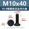 Tornillos de Cabeza Avellanada de Acero al Carbono de Alta Resistencia Grado 10.9, con Zócalo Hexagonal, Acabado de Óxido Negro, Tornillos de Máquina de Cabeza Cónica M2M3M4M12