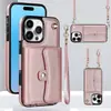 Funda para teléfono móvil anti-robo RFID adecuada para Apple 18Pro, Funda para teléfono móvil tipo acordeón anti-caídas cruzada para Samsung S26Ultra