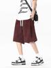 Shorts Casuais Retos Sauersucker de Marca Tendência Verão 2025 Masculino Retro Street Solto Versátil Calças com Caimento Vertical
