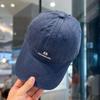 Boné de beisebol estilo americano simples com letras bordadas, feminino, lavado, algodão puro, cabeça grande, acenando, moda urbana, macio, chapéu de língua de pato para homens
