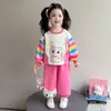 Conjunto de Sudadera con Capucha Casual Estilo Coreano para Niñas Estilo Primavera y Otoño 2026 Nuevo Moda Infantil Conjunto Elegante de Dos Piezas para Niña Tendencia