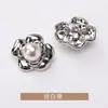 Botões de Pérola Flor Bordados à Mão Metal Lã Casaco Jaqueta Terno Botões Formais Botões Botões Dourados