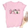 Camisa Navideña Rosa Retro para Mujer Camisa Vintage de Vacaciones