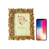 Marco de fotos de resina dorada estilo europeo de alta venta transfronteriza, manualidades decorativas para el hogar redondas y cuadradas, adornos de escritorio