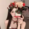 Diadema de Oso Navideño Linda Diadema con Lazo Decoración Navideña Accesorios para Fotos de Parque de Diversiones Adorno para la Cabeza de Año Nuevo