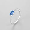 S925 Anel de Prata Esterlina Super Flash Azul Zircão Anel Feminino Luxo Coreano Doce Diamante Proposta de Casamento Atacado