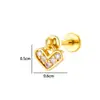 Henson Exquisito Circón Microincrustado Corazón Cereza Redondo Estrella de Cinco Puntas Tornillo Interno Labret Pendiente Piercing Joyería