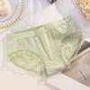 Ropa Interior Japonesa Sin Costuras Burbuja Algodón Elástico Alto Sin Costuras Transpirable Cintura Media Cadera Cómoda Calzones con Lazo para Mujer