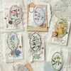 Pegatinas para Caja de Cerillas de Papel Kraft Blanco Sugar Poetry - Colección Floral, Estilo Fresco Retro Ligero Pegatinas Decorativas DIY para Diarios
