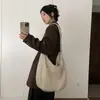Bolsa de Hombro 2026 Nueva Bolsa de Otoño e Invierno para Mujer Estilo Perezoso 2026 Lana Bolso de Hombro de Gran Capacidad para Viajes