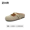 Mules cerrados ZHR para mujer 2026 nuevo modelo de verano para uso en exteriores, pantuflas tejidas estilo Birkenstock con suelas suaves caladas y suelas planas