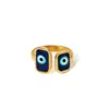 Anillo de Acero Inoxidable con Goteo de Aceite Transfronterizo Nuevo Pulsera Abierta de Oro de 18K con Galvanoplastia al Vacío Europea y Americana Ojo del Diablo