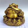 Adornos de Sapo Dorado de Latón Decoración para Hogar y Tienda Regalo de Inauguración Rey Sapo Adornos de Cigarra Dorada Adornos de Sapo Dorado de Tres Patas
