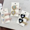 Presilha de Cabelo de Acetato em Formato de Coração com Strass Coreano Presilha Bico de Pato Doce Versátil Presilha Lateral Presilha de Franja Acessório de Cabelo para Mulheres Venda por Atacado