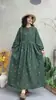 Vestido Artístico Retro de Algodón y Lino, Vestido Estampado Largo de Primavera y Otoño por Encima de la Rodilla, Vestido Elegante Holgado de Manga Larga Venta al por Mayor