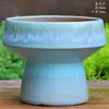Vaso redondo de grés feito à mão boca grande vaso de flores para suculentas vaso coletivo para suculentas Lao Zhuang vaso de argila roxa vaso de cerâmica para plantas flores