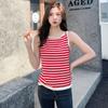 Camisola de Punto a Rayas para Mujer Guangzhou Primavera y Verano Nuevo Top sin Mangas Adelgazante Interior Bingma Base Liquidación