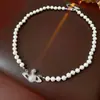 Collar Colgante de Saturno con Zirconia y Perlas, Cadena para Clavícula de Lujo Ligero y de Gama Alta, Exquisito y de Moda, Accesorio Versátil