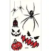 Pegatinas de Tatuaje de Halloween Maquillaje Impermeables Pegatinas Temporales Araña Murciélago Calabaza Calavera Tatuajes Oscuros de Halloween
