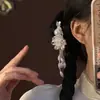 Pente de pérola com padrão de nuvem azul queimado estilo antigo, novo prendedor lateral de franja estilo chinês, acessório de cabelo de alta qualidade, ornamento de cabelo, grampo de cabelo