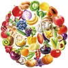 Compra Directa Transfronteriza [con Certificación Ce.Cpc] 56 Pegatinas Transparentes de Mascota de Frutas y Verduras Frescas Estilo Realista para Decoración de Cocina