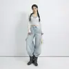 Colección Otoño 2026 Retro Americano Holgados de Cintura Alta Pierna Ancha Jeans Rotos Otoño/Invierno Versátiles de Caída para Mujer y Pantalones