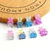 Lentejuelas de gelatina de color mágico fluorescente, oso de peluche, parche de caramelo suave, joyería hecha a mano, funda para teléfono, pendientes, accesorios, colgante