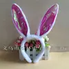 Aro con orejas de conejo de lentejuelas de Pascua Halloween aro para el pelo de conejo festival de fantasmas pinza para el pelo de chica conejo accesorios venta al por mayor