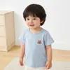 Camiseta de Verano para Niños, Top de Algodón Puro Clase A para Bebé, Camiseta Interior Unisex Fina de Manga Corta para Bebé, Camiseta para Niños Pequeños