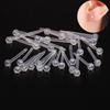 Touca de orelha com rolo reto para piercing de orelha, haste de orelha de plástico, haste de orelha de rolo reto, brincos simples