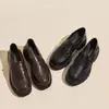 Zapatos de Cuero de Tacón Alto para Mujer 2026 Nuevo Estilo Primavera y Otoño, Tacón Grueso, Suela Gruesa, Mocasines sin Cordones, Suela Suave, Versátiles para Mujer