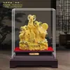 Ornamento de Veludo Flocado Ano do Carneiro Dourado Auspicioso e Desejoso Próspero Riqueza Presente de Reunião Anual Atraindo Riqueza e Tesouro Ornamento