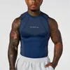Chaleco sin mangas deportivo para correr y fitness estilo americano nuevo, con estampado, transpirable, a la moda, ajustado, top moderno para hombre