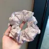 Goma para el pelo rizada con borde floral estilo coreano, de doble capa, plisada, accesorio para el pelo femenino, adorno para moño