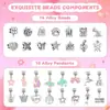 El Set Rosa de Dibujos Animados Más Vendido de Amazon Joyería Hecha a Mano DIY Pulsera para Niños Pulsera para Mujer Caja de Regalo Exquisita Pulsera de Regalo
